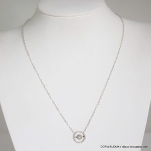 Collier Or Gris 18k, 750 Diamants 0.22cts - 2.7grs