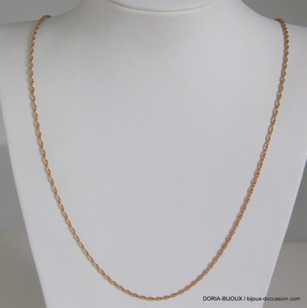 Chaine Or Gris 18k 750  Maille Torsade 7.9grs -65cm