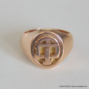 Bague Chevaliere "TD" Or 750 - 18k -12.6grs -54-