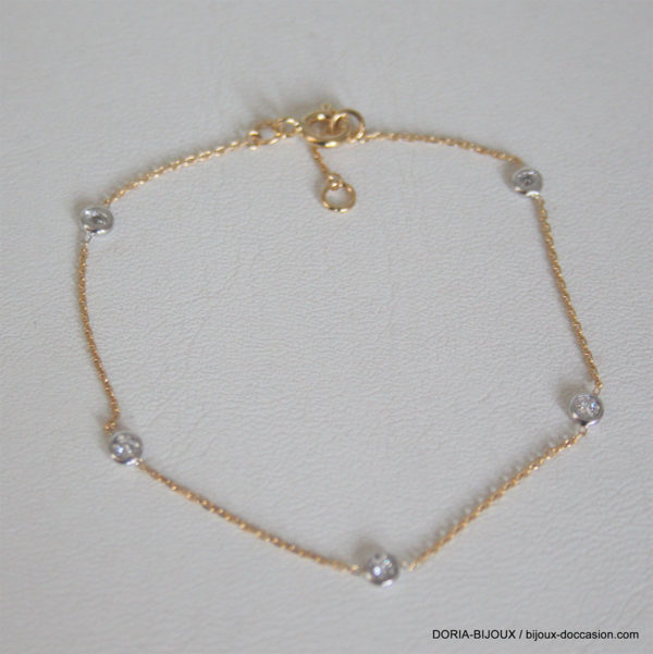 Bracelet Or Jaune 18k, 750 Diamants - 1.3grs