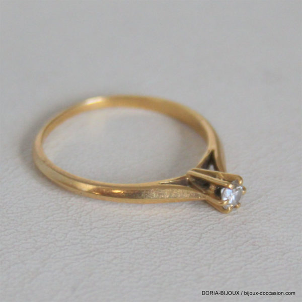 Bague Or 750 Solitaire Diamant 0.11cts  1.9grs -55