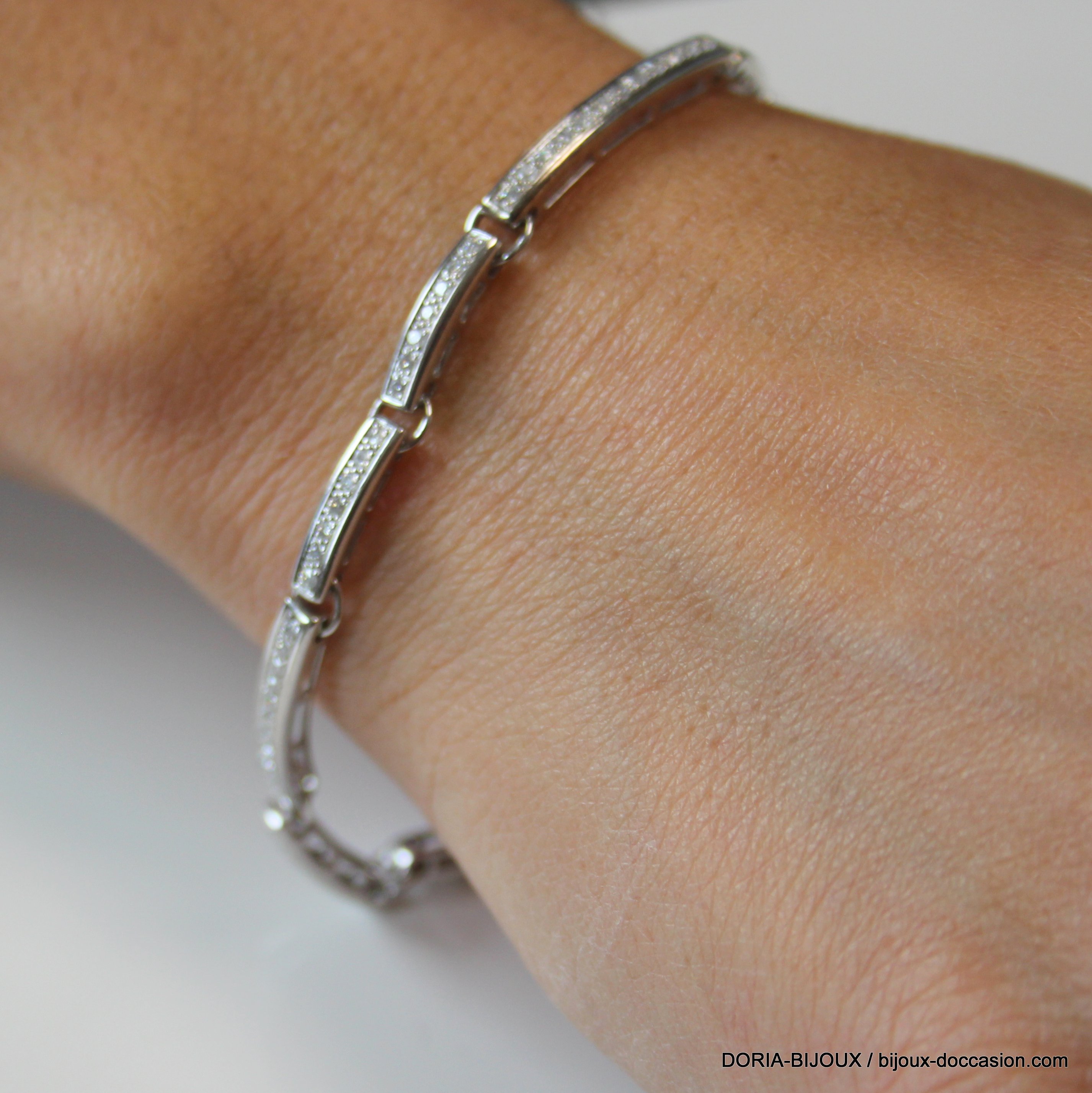 Bracelet blanc Puce diamants, or blanc, 17 cm – Gigi Clozeau - créateur de  bijoux