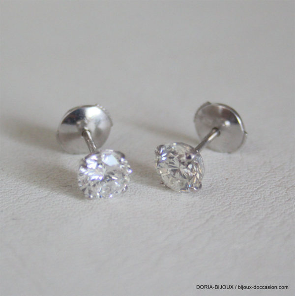Boucles D'oreilles Clous Or Diamants 2.54 Carats