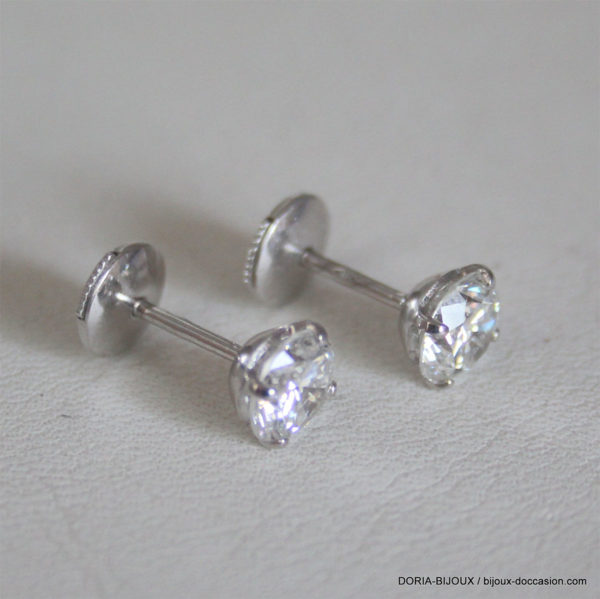 Boucles D'oreilles Clous Or Diamants 2.54 Carats