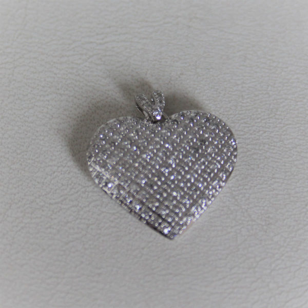 Pendentif Coeur Diamant 0.30cts Or Gris 750 - 2.15gr