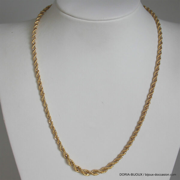 Collier or bicolore 750 maille corde- 9.10grs- 45grs