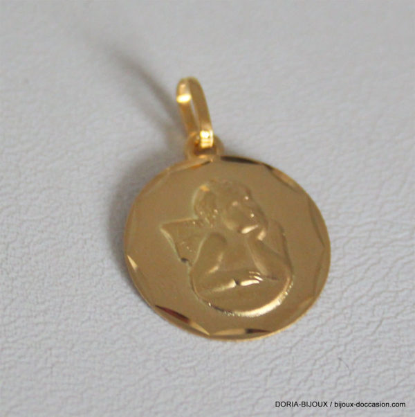 Medaille Ange Or Jaune 18k, 750/000 - 1.15grs