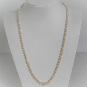 Collier Vintage Fermoir Or 18k 750 Perles - 52cm