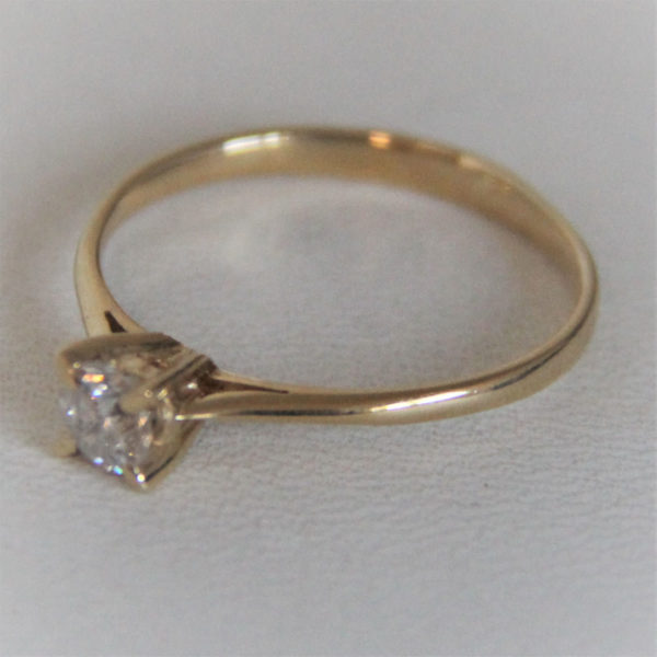 Bague Or 750 18k Solitaire Diamant 0.30cts - 1.96grs