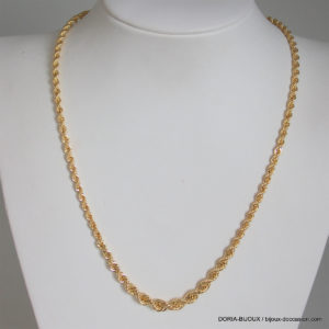 Collier Or 18k 750 Maille Corde Chute -6.65grs -42cm