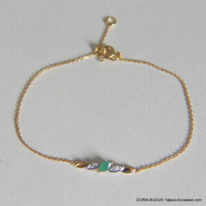 Bracelet Or 750 Emeraude & Diamants - 1.5grs