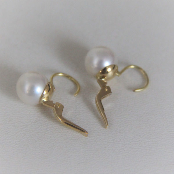 Boucles d'Oreilles Brisures Or 18k Perles- 4.05grs