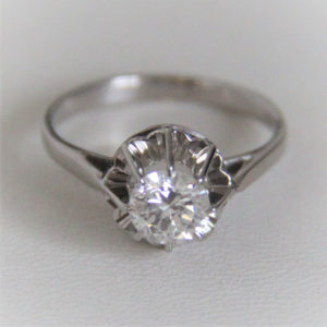 Bague Or 750 Solitaire Diamant 0.77cts  3.3grs -55