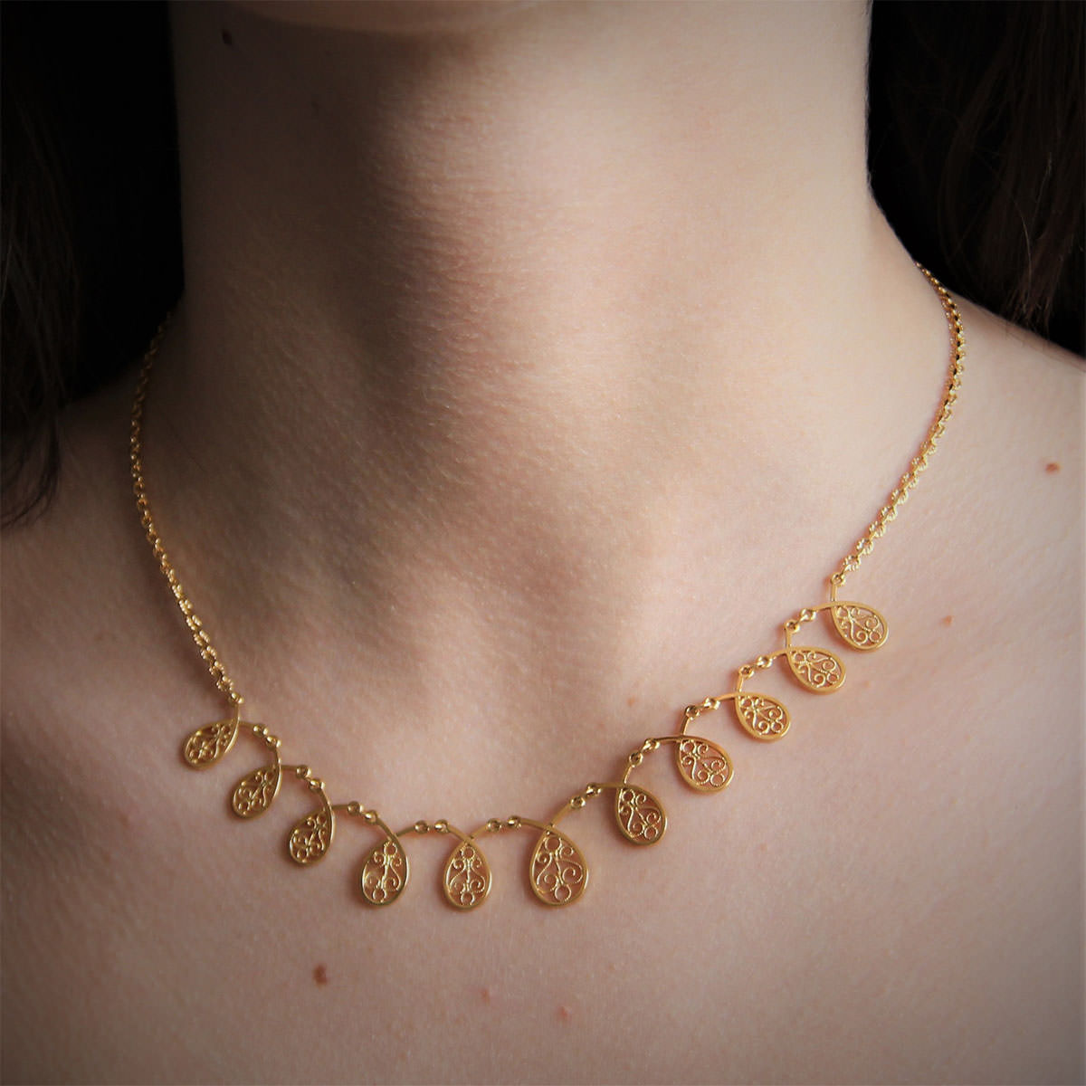 Collier Or 18k, 750 Maille Fantaisie -10.8grs -42cm