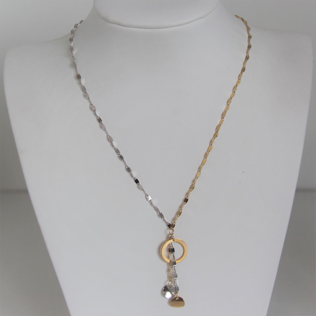 Collier Or Bicolore 18k 750 Maille Fantaisie -3.8Grs