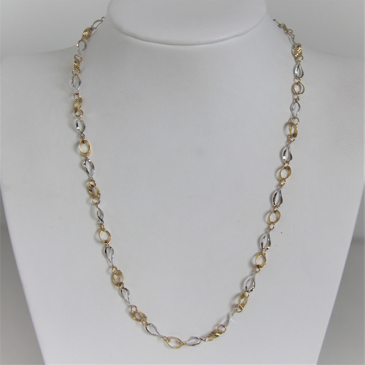 Collier Or Bicolor 18k 750 Maille Fantaisie - 6.5Grs