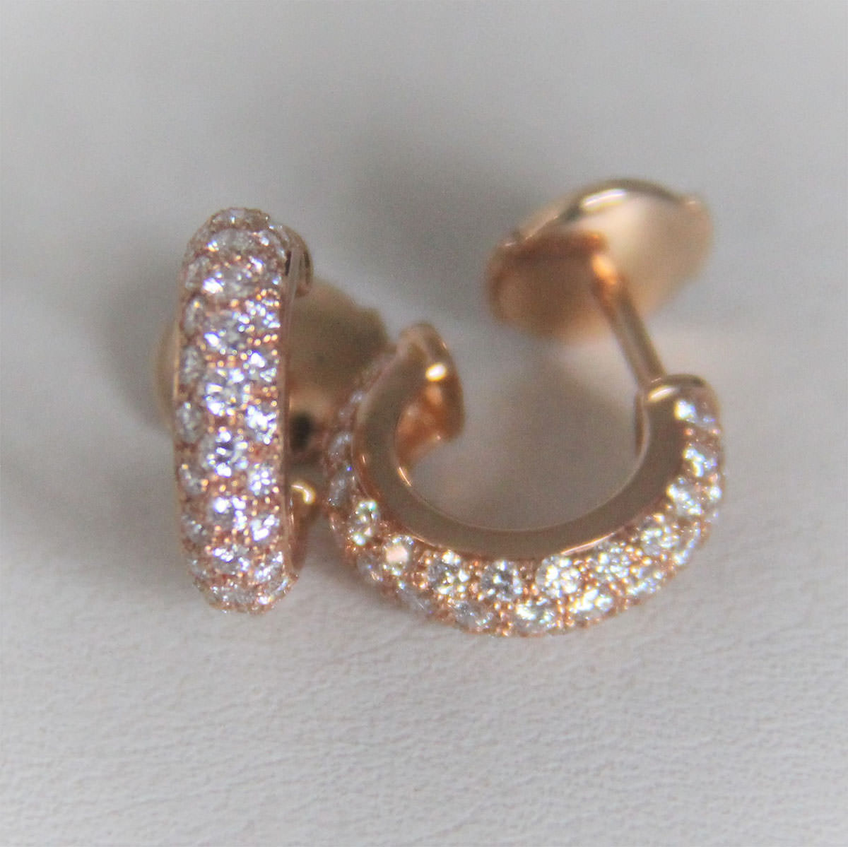 Boucles d'Oreilles Demi Créoles Diamants 3.1grs