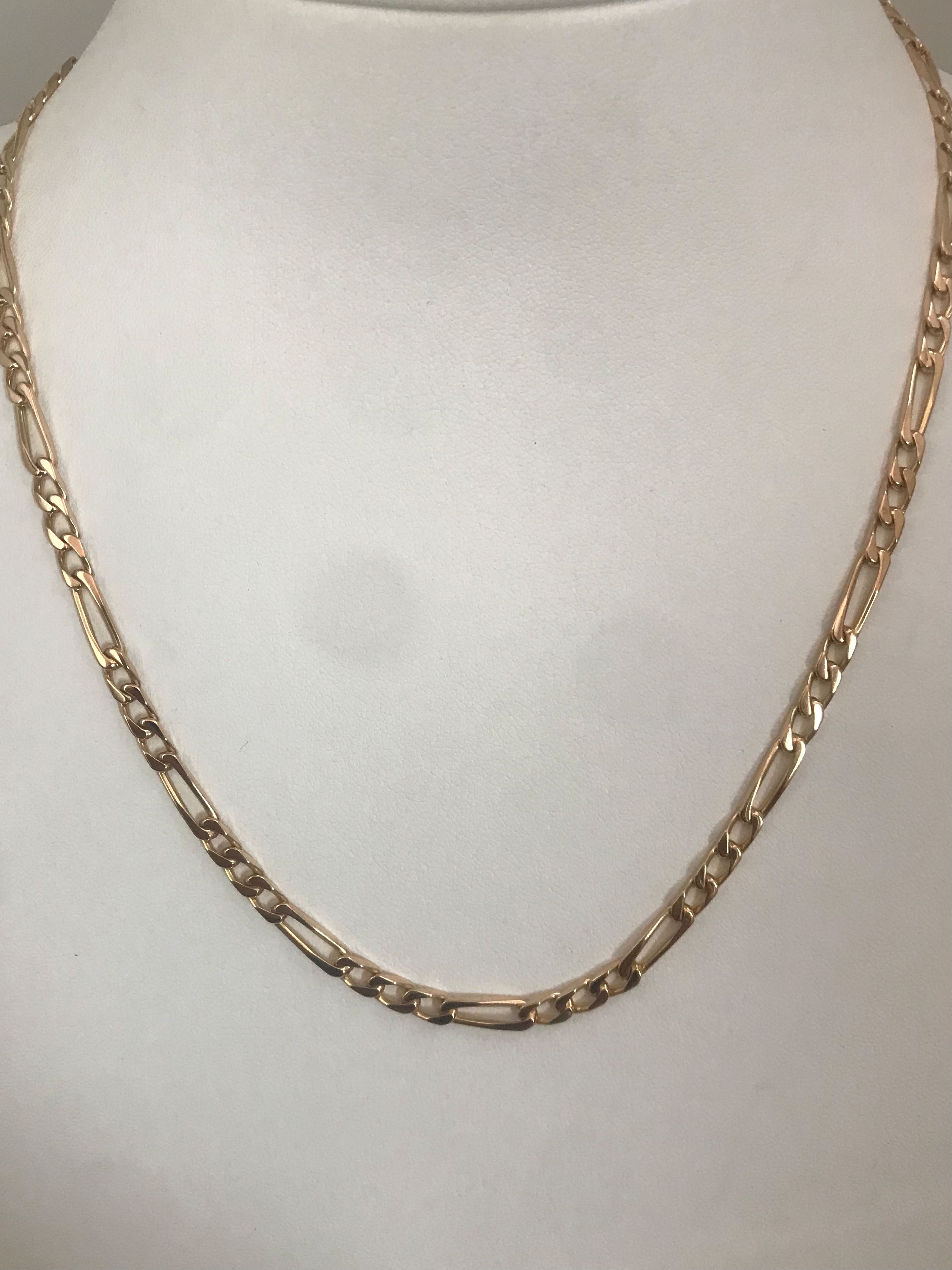 Collier or 18 carats maille alterné 1/3