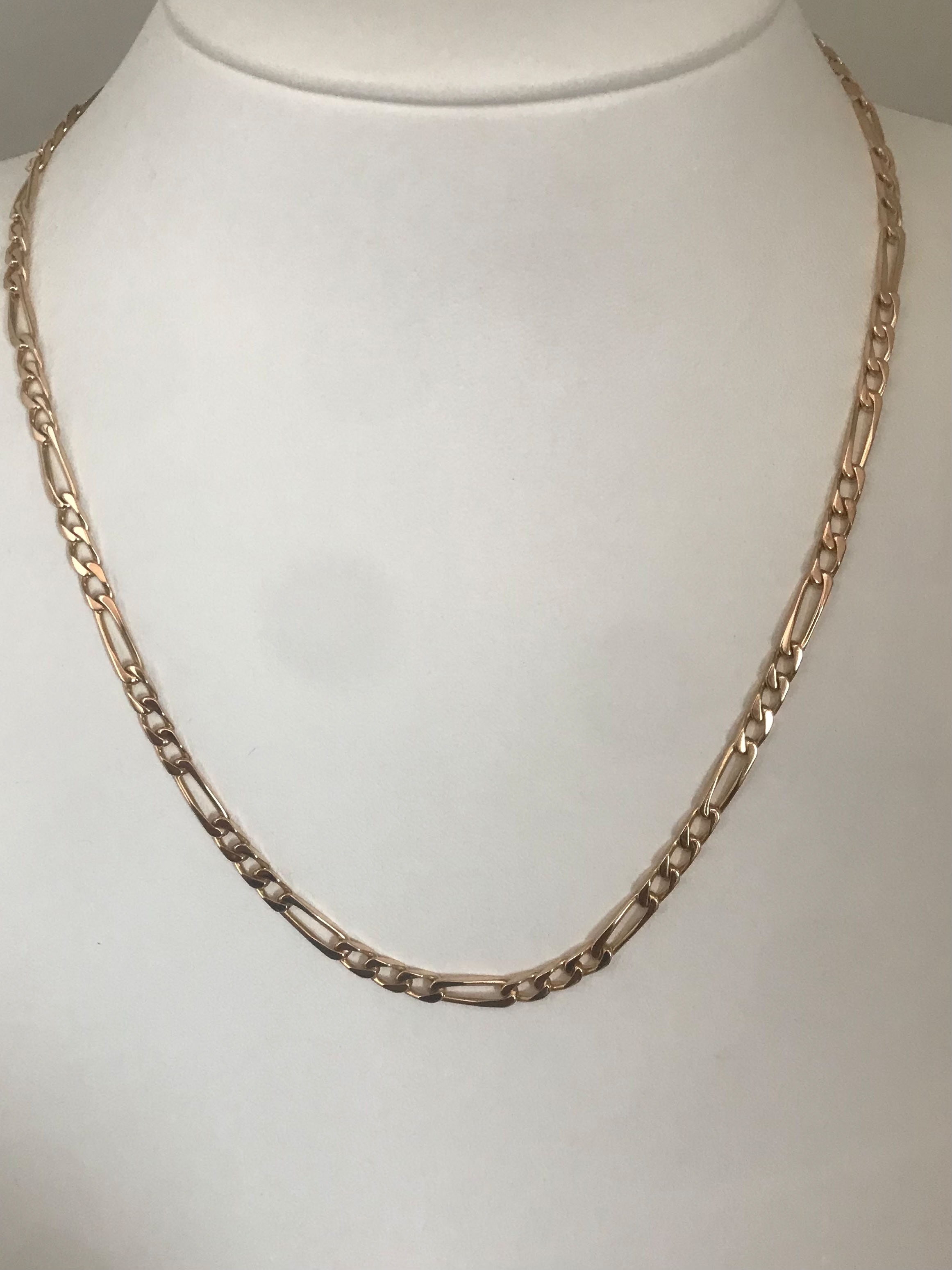 Collier or 18 carats maille alterné 1/3