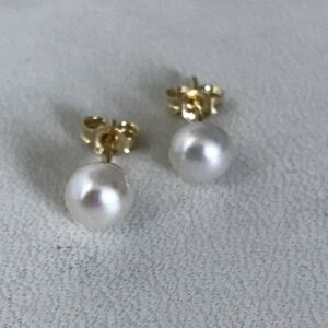 Boucles d'Oreilles Or 18k 750 Perles Chinoise 5mm