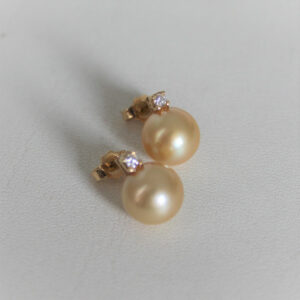 Boucles d'Oreilles Or 750 Perles Gold & Diamants