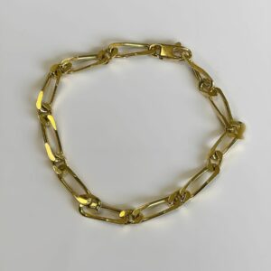 Bracelet Maille Alternée Or 18k 750 - 21cm- 15grs