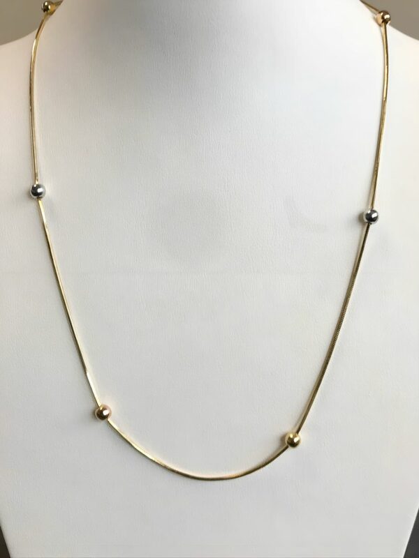 Collier or 18k 6.26grs maille boulles longueur