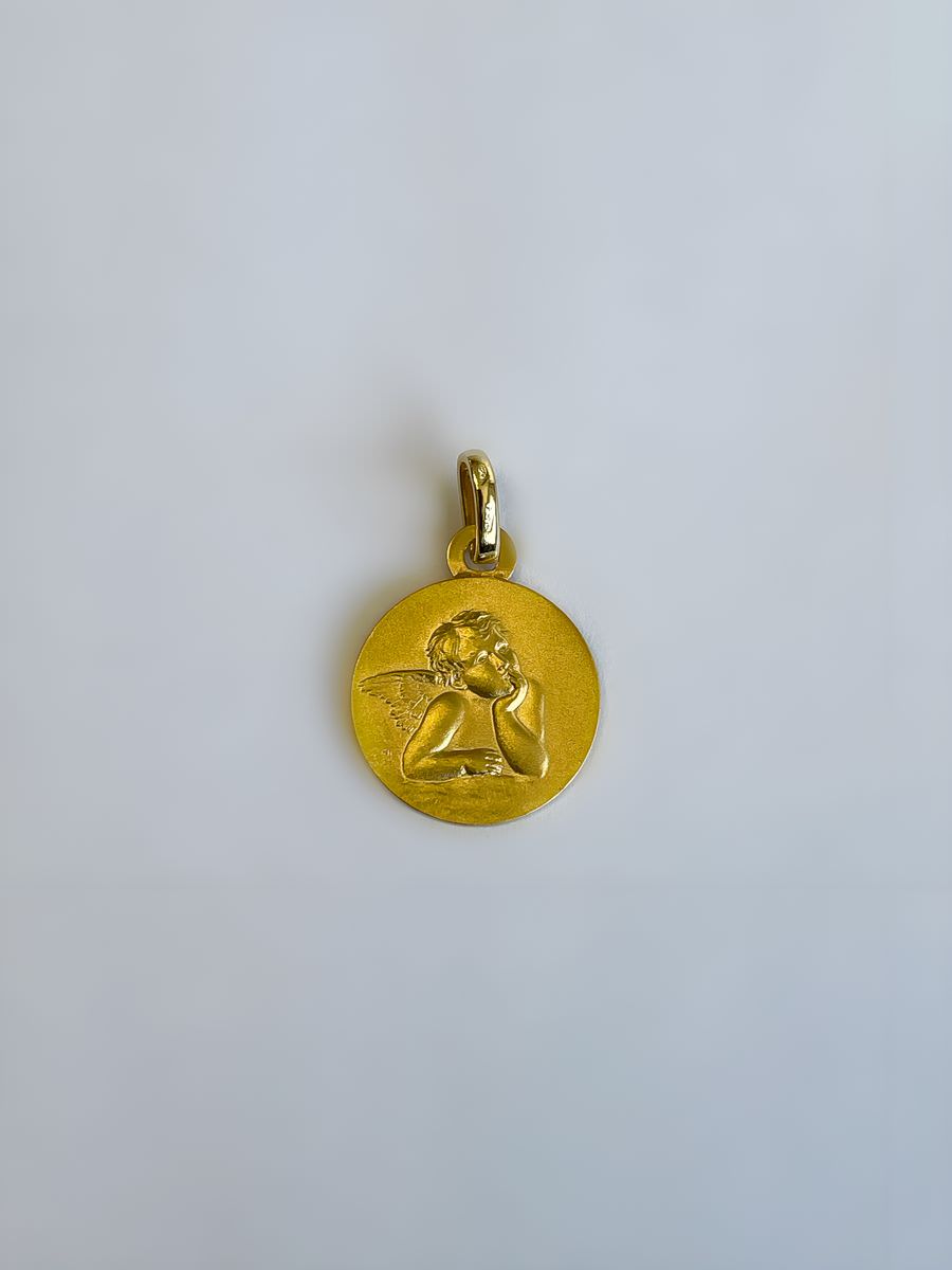 Médaille ange or jaune 18k, 750/000 - 1.70grs