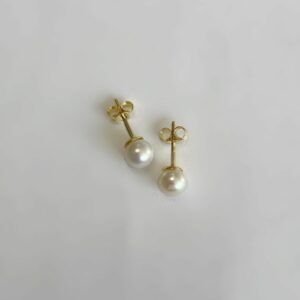 Boucles d'oreilles d'occasion or 0.40grs perles 5.5m