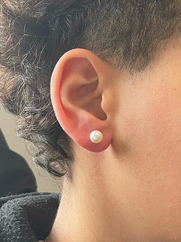 Boucles d'oreilles d'occasion or 0.40grs perles 5.5m