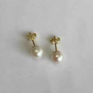 Boucles d'oreilles d'occasion or 0.40grs perles 6mm