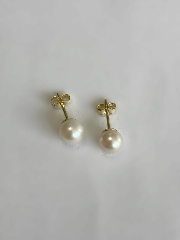 Boucles d'oreilles d'occasion or 0.40grs perles 6mm