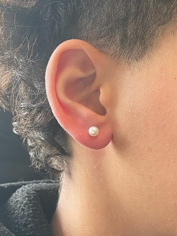 Boucles d'oreilles d'occasion or 0.40grs perles 7mm