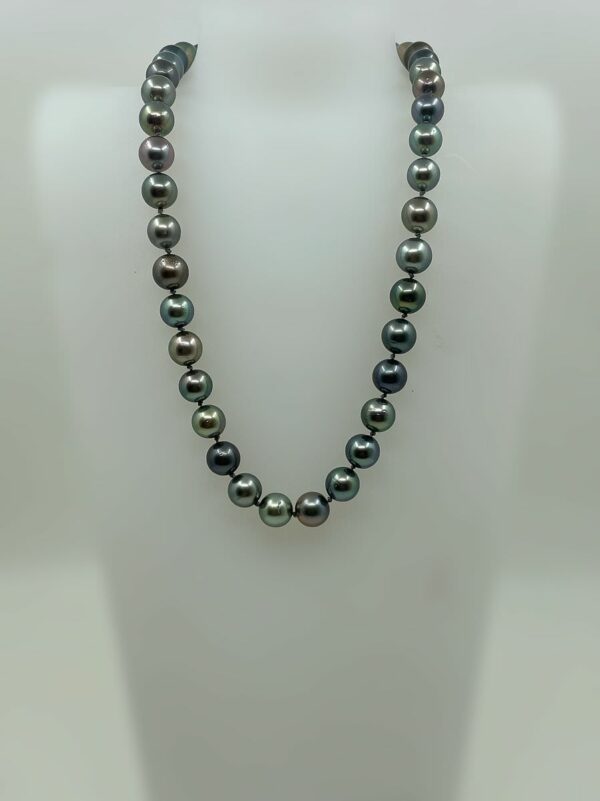 Collier perles noires perle 10mm longueur 45cm
