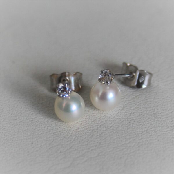 Boucles d'Oreilles Or 18k Perles & Oxydes- 1.3grs
