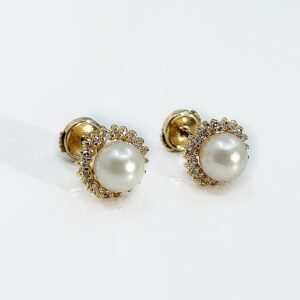 Boucles d'oreilles perles de culture 2.80 grs Oxyde