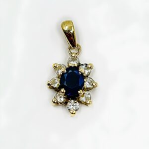 Pendentif or 18k 750/000 1.05grs saphir et Diamants