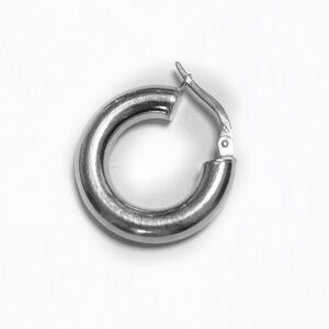 Une Boucle D oreille Crèole Or Gris 18k 1.55grs